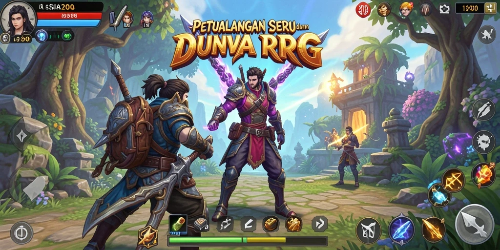 Screenshot ASIA200 menampilkan pertarungan seru dalam dunia RPG yang memukau.