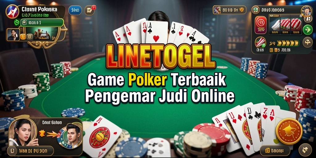 Tampilan gameplay menarik dari LINETOGEL dengan suasana poker yang nyata.