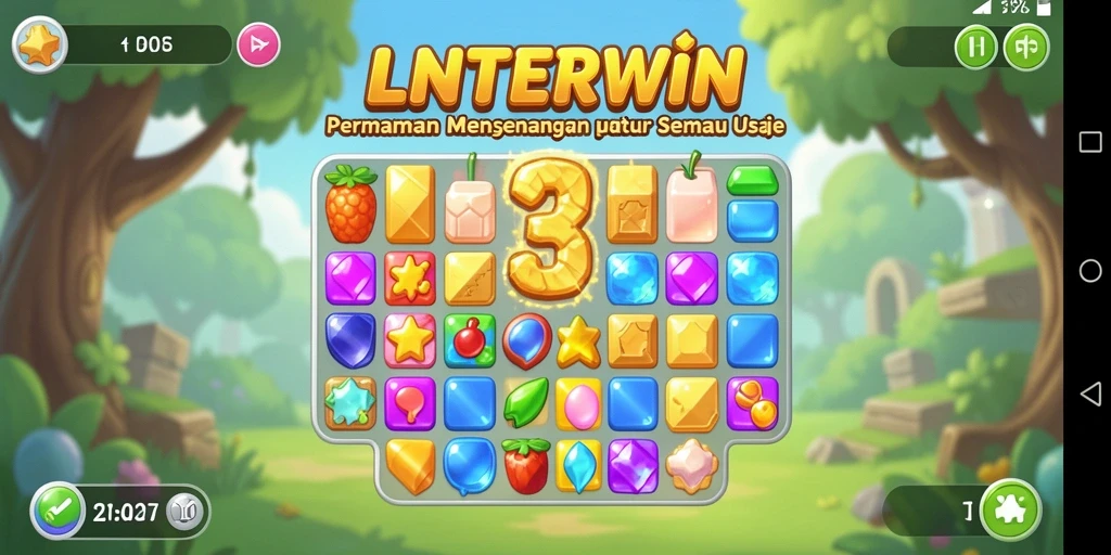 Tampilan gameplay LNTERWIN yang penuh warna dan seru.