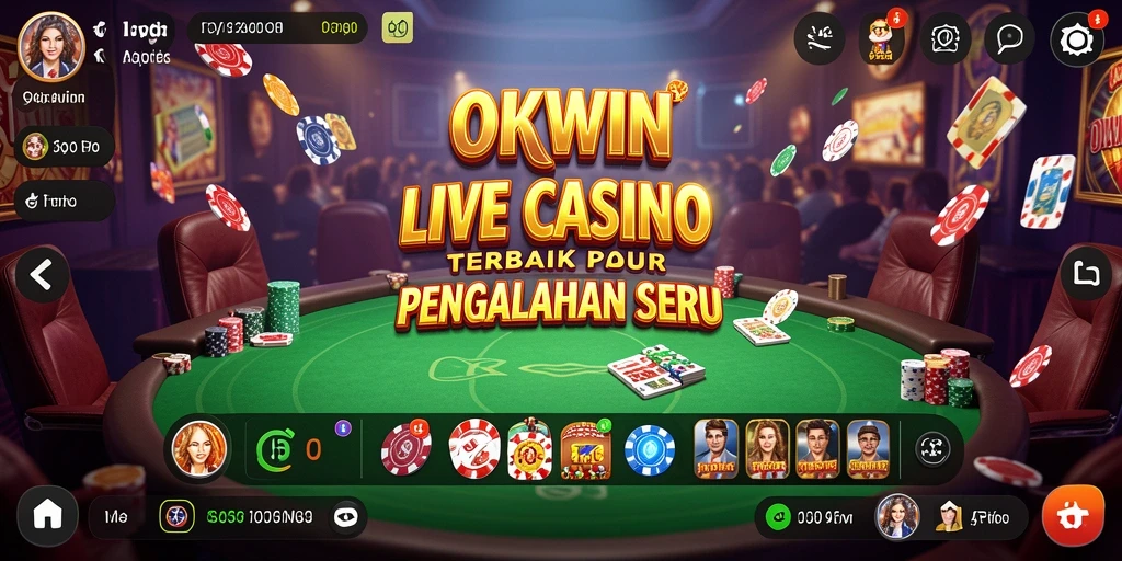 Screenshot OKWIN menunjukkan gameplay Live Casino yang menarik dan interaktif.