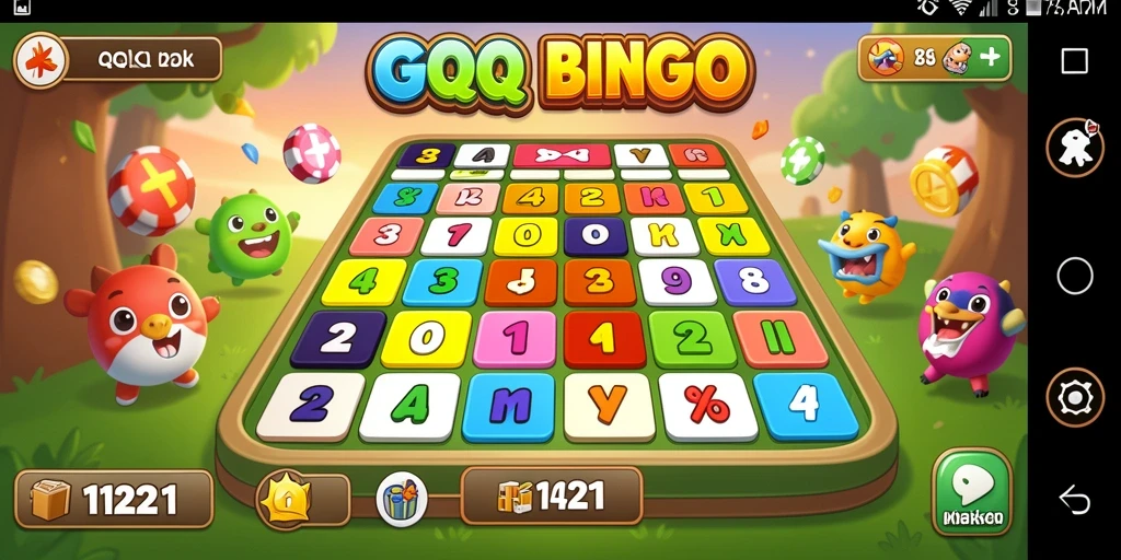 Tampilan gameplay QQ1221 dengan kartu Bingo yang menarik dan interaktif.