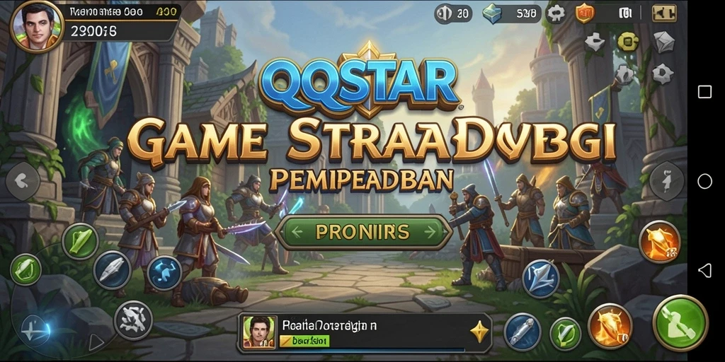 Tangkapan layar gameplay QQSTAR menampilkan pertempuran seru dalam mode SLG.