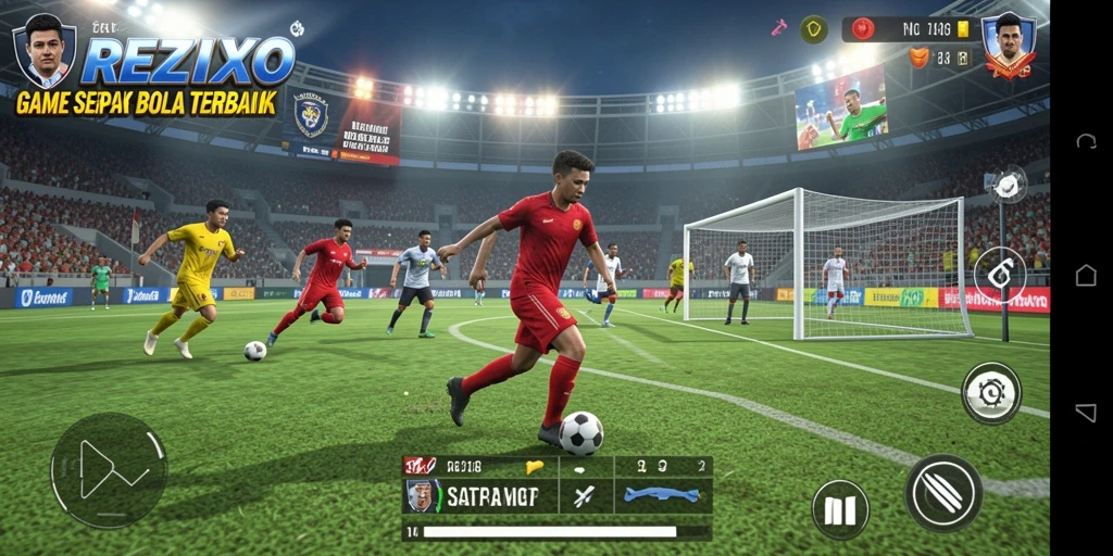 Tampilan gameplay menarik dari game sepak bola REZIXO.