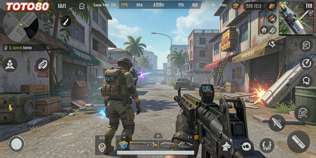 Tampilan gameplay seru TOTO80 dengan aksi pertempuran TPS.